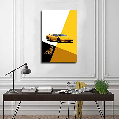 Supercar Poster Walls Canvas Racing Car Vintage Posters Wall Art For Boys Room Banner For Mancave Garage Bedroom Unframe-Style 16X24Inch(40X60Cm) #TOP2