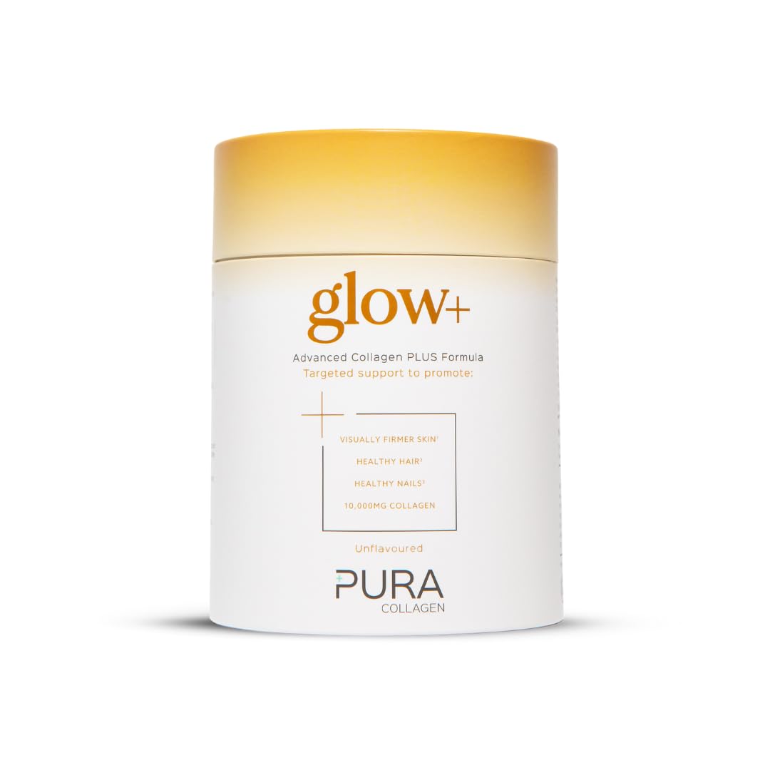 Pura Collagen Powdered Supplement Glow+, Hydrolysed Peptides, Hyaluronic Acid, Vitamins & Minerals, 28 Servings, 284 g