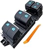 Interruptor de ventana eléctrica del lado del conductor para Toyota RAV4 XA50/Corolla 2020-2025, CHR 2017-2025, BZ4X 2019-2025, luz LED azul hielo, incluye herramienta de palanca 2