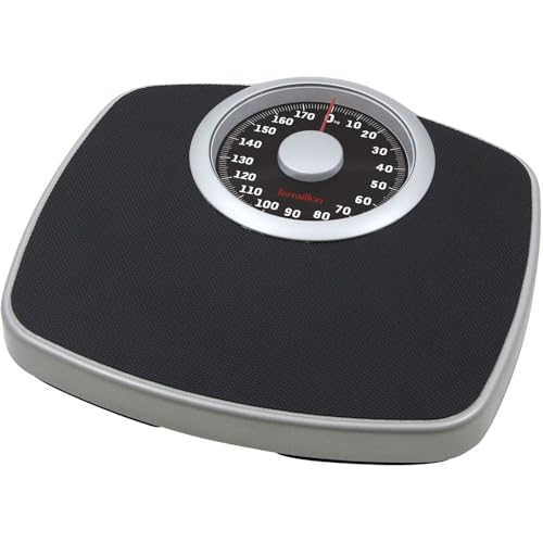 TERRAILLON - NEO T - Pèse personne mécanique, Large plateau métal avec revêtement anti-dérapant, Grand cadran haute lisibilité, Balance robuste,...