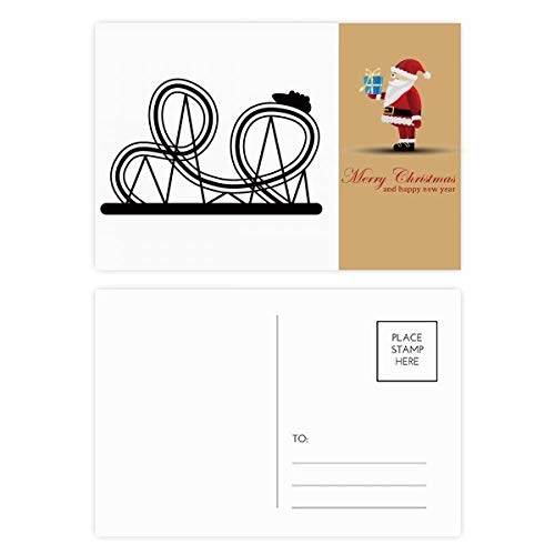 Cartes de remerciement Père Noël Noir pour parc d'attractions : lot de 20 cartes