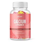 Azani Calcium & Vitamin D Bone Support Gummies for Adults (Mango & Strawberry Flavour) - Vegan...