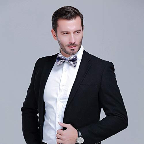 Image of HISDERN Bow Ties for Men Pretied Bowties Classic Formal Business Bow Tie Adjustable Tuxedo Bowtie for Wedding Party