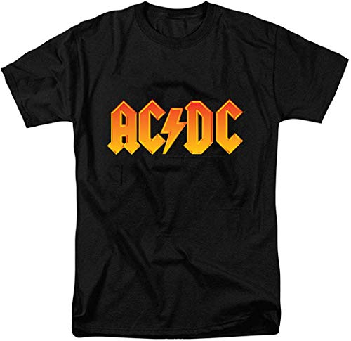 ACDC Hard Rock Band Music Group Orange Logo Adult T-Shirt S