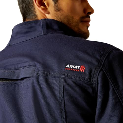 Image of ARIAT Men's Fire Resistant DuraLight Cordura Canvas Field Jacket, Navy, XX-Large Tall
