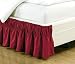 Easy Fit, Wrap Around Style BURGUNDY Ruffled Solid Bed Skirt Fits both QUEEN and KING size bedding 100% soft microfiber fabric allows for Natural Draping, 14" Fall Covers Legs and Bed Frame