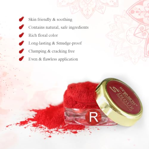 علاج عطري كييا سيث، جهاز التنقيط غبار سيندور طبيعي 100%، 3 جرام سيندور (احمر)، متعدد الالوان