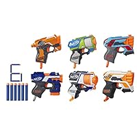 NERF - MicroShots Bundle - inc Stryfe, Strongarm, Firestrike, Roughcut Microshots and 2 Chase Microshots and 12 Elite Darts - Amazon Exclusive - Kids Toys and outdoor games - Ages 8plus