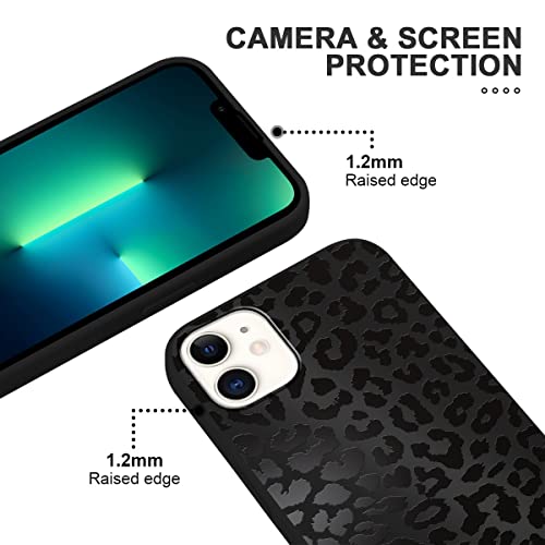 Rumdey 2 Pack Cute Cheetah Print For Apple Iphone 12/12 Pro 6.1" Phone Case,Luxury Leopard Pattern Design Cases Soft Silicone Slim Tpu Shockproof Protective Bumper Cover For Women Girls-Black & White #TOP2
