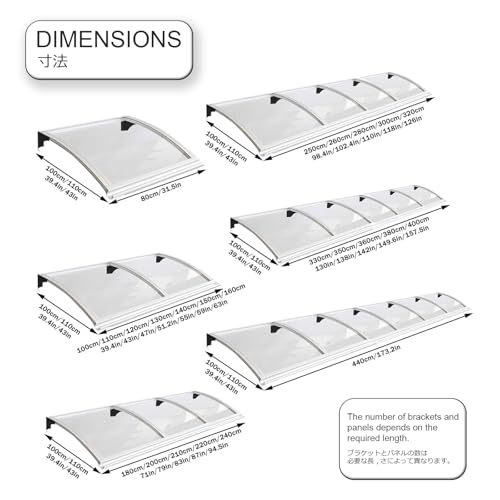 Toldo protector de entrada de 100x150cm para ventanas y puertas 5