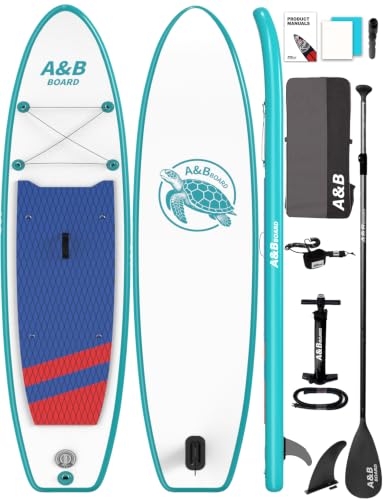 ABBOARD Inflatable Stand Up Paddle Board Fishing Paddleboard with Sup Accessories for Beginner Adults Youth