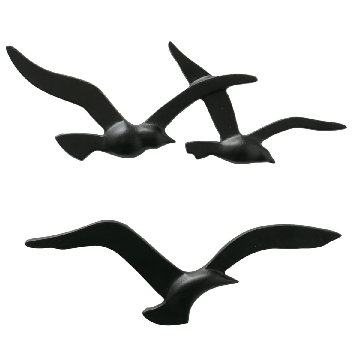 Boltze Birdy 2018897 - Cuadro de pared de metal con diseño marítimo para pasillo, salón, comedor, color negro
