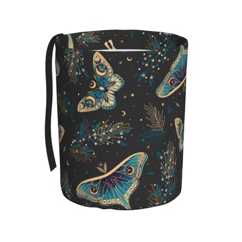Image of Car Garbage Bag Boho Butterflies Stars Mini Car Trash Bin Portable Collapsible Waterproof Rubbish Bag for Car Accessories Back Front Seat Cup Holder