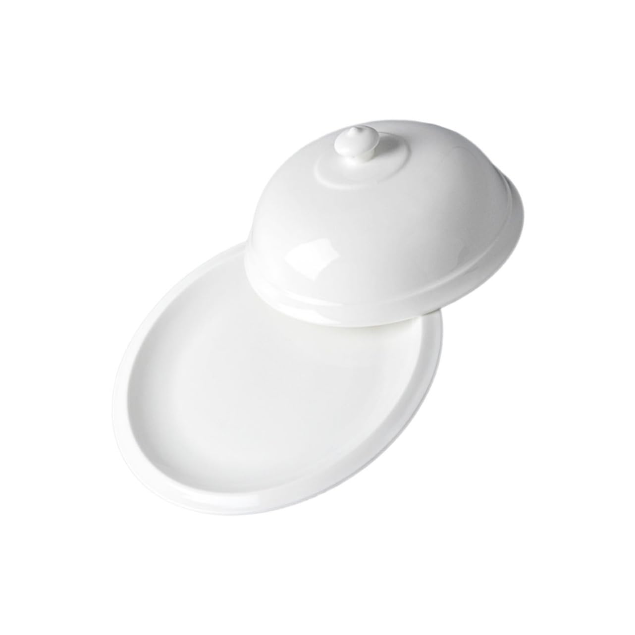 Cabilock Ceramic Serving Plate with Lid French Style Steak and Food Container Multi Functional for Dishes Pastries and Salads Smooth Surface for Easy Cleaning