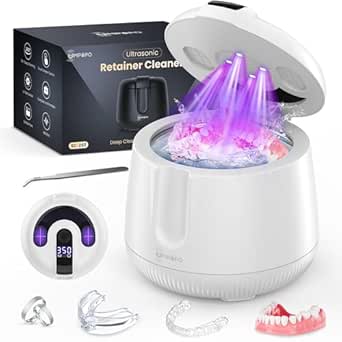 Ultrasonic Retainer Cleaner Machine 48kHz with UV-C, 200ML Capacity