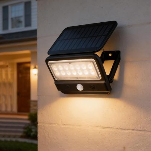 Luces solares de movimiento al aire libre con foco gran angular de 180 grados 2