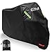 Housse Protection pour Moto, Ezfull Couverture Polyester 210D Résistant aux déjections d'oiseaux, à l'eau, à la Poussière/Neige/Pluie, au Vent, UV (245 * 105 * 125cm) Couleur: Noir