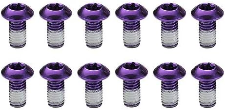 Boenoea Bike Disc Brake Rotor Bolts,M5 x 10mm Bicycle Rotor Screw for Road Bike Mountain Bike,(Purple)