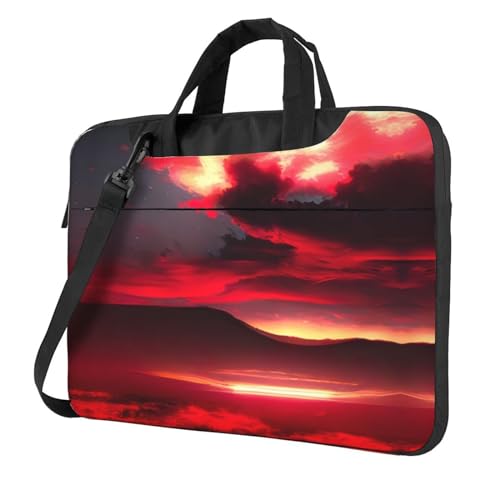 Bolso para laptop de 15.6 pulgadas anticaídas con tela duradera Red Sky at Night Starry