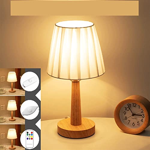 Lampe de chevet bois LED télécommandée à intensité variable