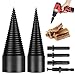 SORAYUXI Holzspalter Schraube Kegel Set, 2x Bohrkegel 32-42mm, 4 Bohrgriffe, Spaltholzkegel, Holzspalterbohrer für Bohrmaschine