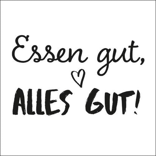 20 Napkins Essen gut, alles gut, saying, festival, table decoration, 33 x 33 cm