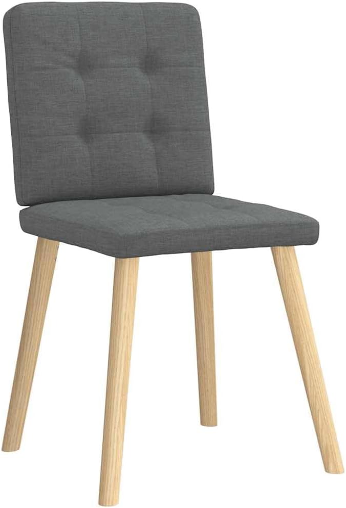 vidaXL Dining Chairs 4 pcs Dark Gray Fabric, Dinner Chair, Kitchen Chair, Dining seat, Chair, Living Room Chair, Side Chair, Restaurant Chair