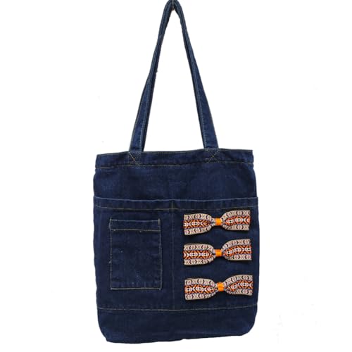 Image of Farm4Far Women Denim Bow-tie Tote Shoulder Sling Hand Bags