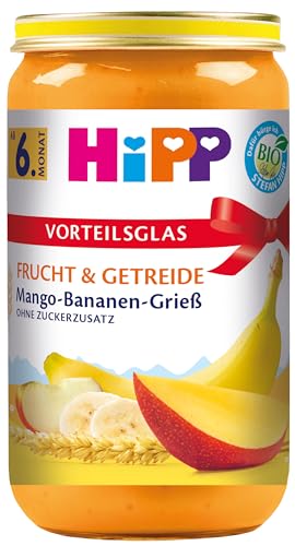 HiPP - HiPP Bio Frucht & Getreide Mango-Bananen-Grieß, 6er Pack (6 x 250g)
