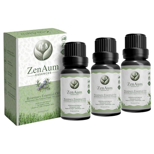 Image of 100% Pure Rosemary Essential Oil | Stimulates Hair & Mental Clarity | Scalp Nourishment, Focus & Relaxation | Diffuser & Massage Use | GMP, IFRA, ISO Certified - 15ml - Pack of 3
