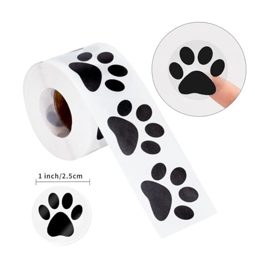 1000 Stück transparente Pfotenabdruck-Aufkleber, Etiketten, kleine Welpenpfoten-Aufkleber, Hunde-Fußabdruck, Aufkleber, selbstklebend, 25 mm