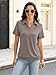 TICTICMISS Womens Polo Shirts Short Sleeve Banded Bottom Tops Business Casual Tops Collared V Neck Dressy Blouses