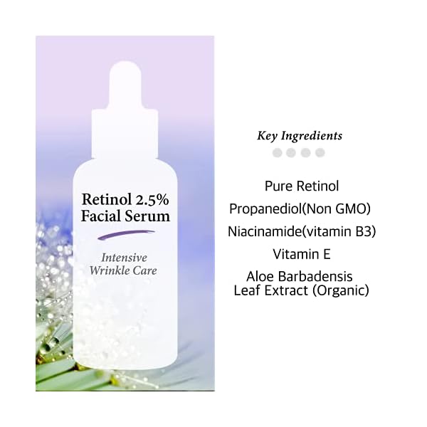 Retinol-25-Solution-Facial-Serum-with-Vitamin-E-Facial-Crepe-Erase-Age-Spot-Remover-High-Strength-Solution-for-Face-without-a-Prescription-2-Fl-Oz-60ml Retinol 2.5% Solution Facial Serum with Vitamin E - Facial Crepe Erase, Age Spot Remover, High Strength Solution for Face without a Prescription, 2 Fl Oz (60ml)
