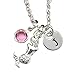 Mermaid Necklace - Little Mermaid - Mermaid Jewelry for Girls & Women - Personalized Birthstone, Initial & Chain Length