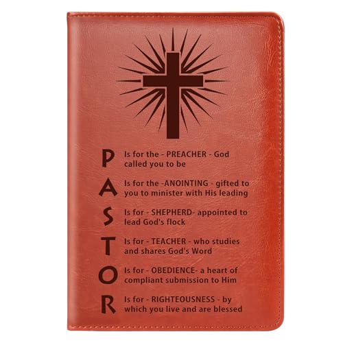 WHLBHG Pastor Gifts Pastor Leather Journal Notebook Pastor Appreciation Gifts Christian Gifts Minister's Gift Pastor Definition Notebook Birthday Gift (Pastor)