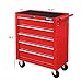 TUFFIOM 5-Drawer Rolling Tool Chest w/Drawers & Lock, Tool Storage Cabinet with Lockable Wheels, Top Cushion & Drawer Liners, Tool Organizer Box for Garage, Warehouse & Repair Sho