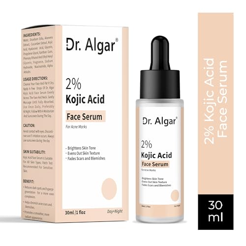 Image of Dr. Algar 2% Kojic Acid Face Serum I With 1% Alpha Arbutin & Niacinamide 30 ml | Reduces Dark Spots, Pigmentation & Blemishes | For All Skin types