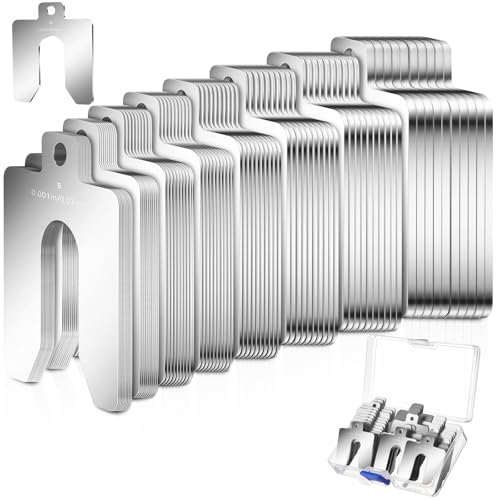 Shimeyao 80 Pcs Size B 3" X 3" Stainless Steel Slotted Shims Kit Composite