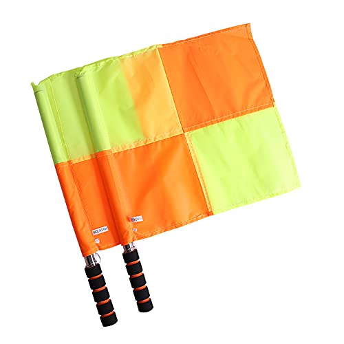 2Pcs Linesman Referee Flag, Water Proof Referee Soccer Flag With Storage Bag For Sports Match Soccer Football #TOP3