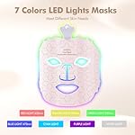Red Light Therapy Mask for Face, Led Face Mask Light Therapy, 7 Colors LED Face Mask Light Therapy At Home, Pink - Image 2