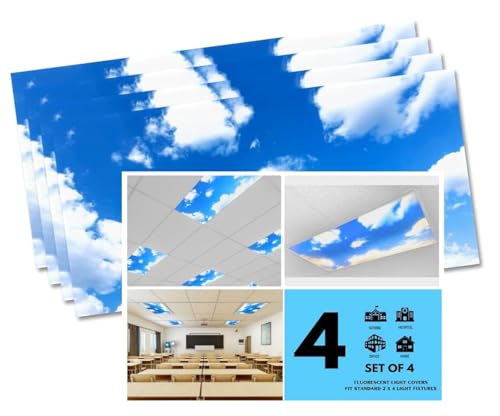 Insert de film 2x4 pour salle de classe et bureau - Plafonnier nuages ciel ShadeMagic