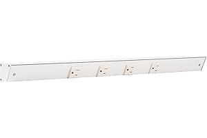 Task Lighting APT Angled Power Strip 24 inch, 4 Receptacles, White