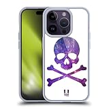 Head Case Designs Galassia Teschio E Ossa Custodia in Gel [Protezione di Grado Militare] Compatibile con Apple iPhone 14 PRO E Compatibile con MagSafe
