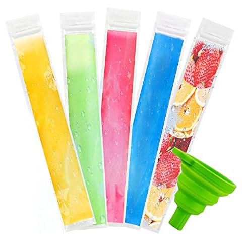 60 Pack Ice Pop Mold Bags & Funnel Cover