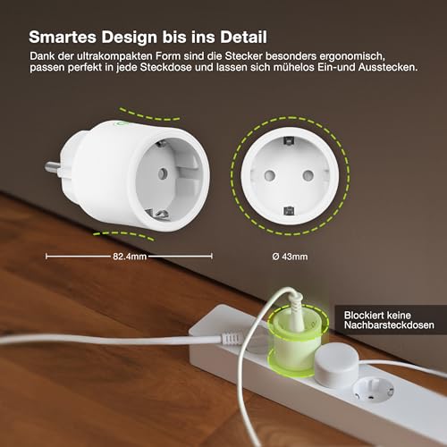 OSRAM Alexa-Steckdose mit Matter over WiFi, entwickelt für Alexa, bindet konventionelle Geräte mit bis zu 2.300W ins Smart Home ein, 1er-Pack (nicht geeignet für SMART+ App)