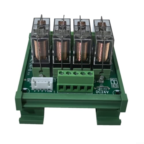 Módulo de relé DC24V para carril DIN de 4 canales con entrada NPN para control industrial PLC