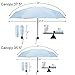 TradMall Mini Travel Umbrella, Portable Lightweight Compact Parasol with 95% UV Protection for Sun & Rain, Sky Blue