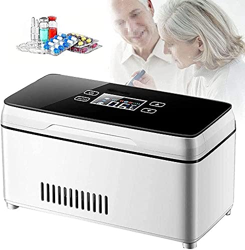 YQJY Neveras De Insulina Eléctrico,Pantalla LCD 2-8 ° C Caja Refrigerada A Temperatura Constante, Nevera Portátil para Medicamento, con Batería,1*Battery Cover