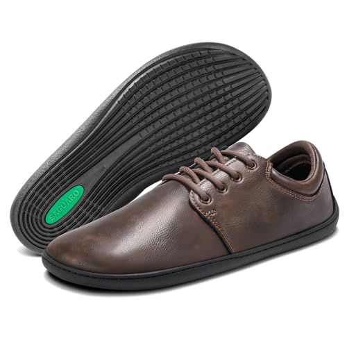 Saguaro Zapatillas Barefoot Hombre Cuero Zapatos Minimalistas Antideslizantes Ligeros Calzado Descalzo Para Casual Trabajo, Noble Ii, Marrón 43eu Saguaro Zapatillas Barefoot Hombre Cuero Zapatos Minimalistas Antideslizantes Ligeros Calzado Descalzo Para Casual Trabajo, Noble Ii, Marrón 43eu