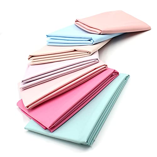 VmG-Store 7x 0,5m Baumwollstoff Set 148cm Breite 100% Baumwolle 3,5m Material Auswahl viele Farben Patchwork (Pastellfarben, 7er Set)